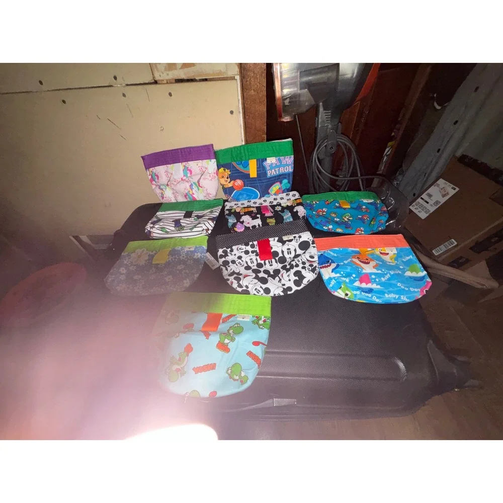Handmade Character Fabric Pouches Mickey Mario  Pet water bowls 2 in random set